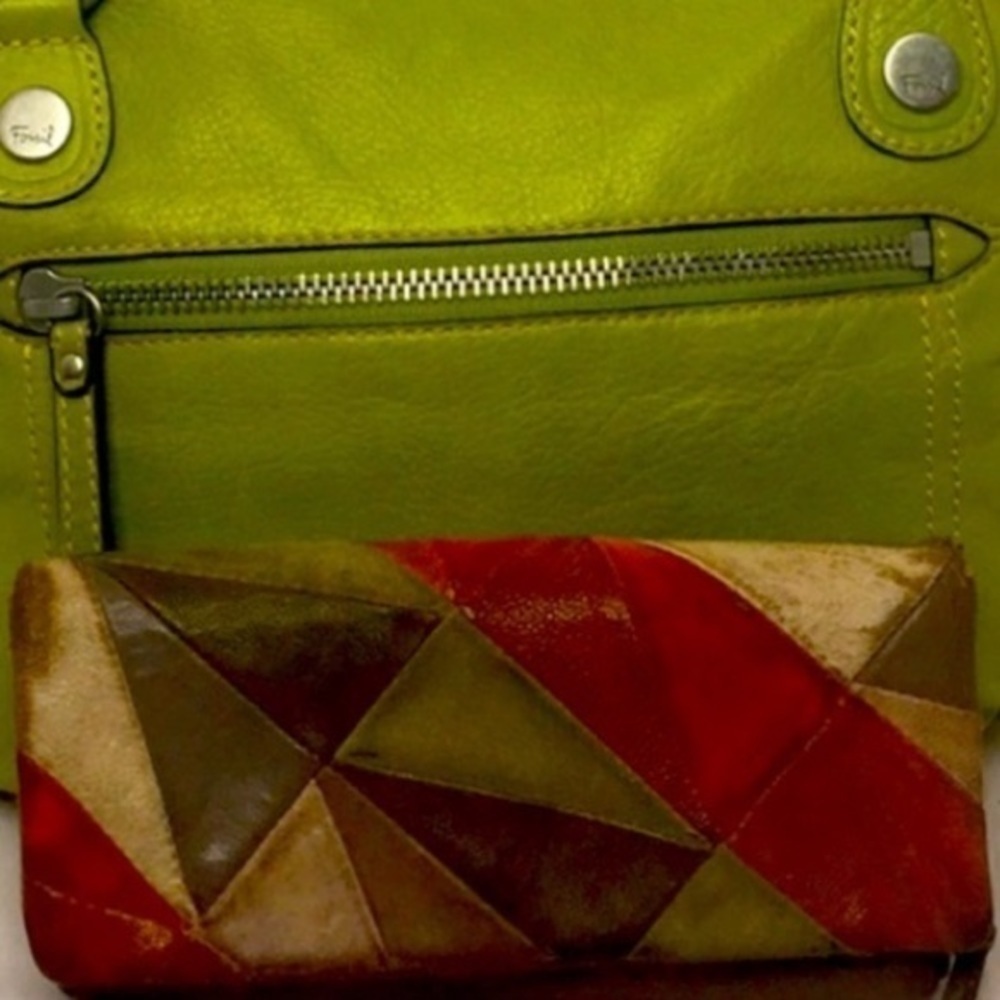 Fossil leather patchwork wallet - Picture 4 of 6